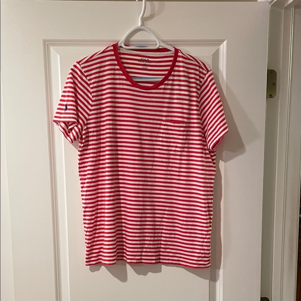 Polo by Ralph Lauren Red and White Striped Shirt
